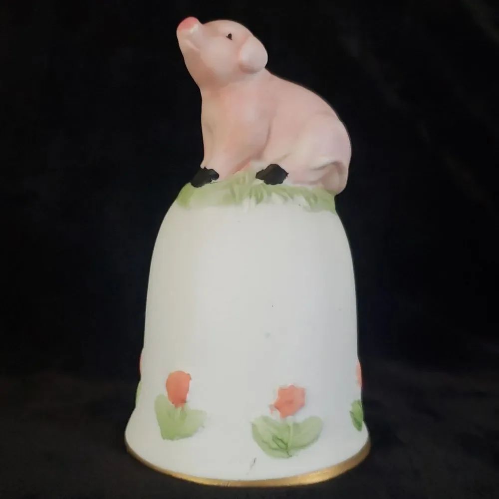 Cute Vintage Ceramic Pig Bell